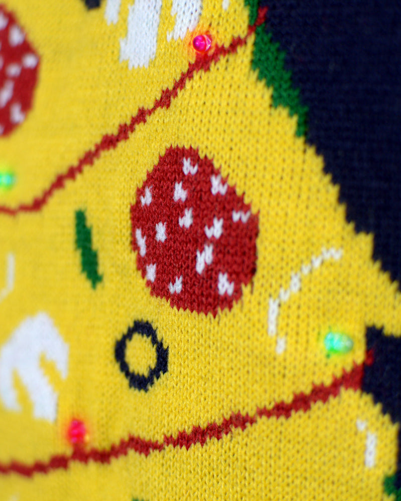 Camisola de Natal com Luzes LED Christmas Food detalhe 2