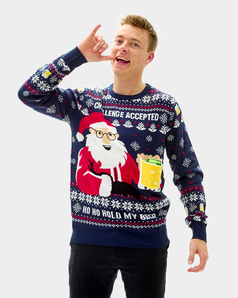 Camisola de Natal Beer Pocket 3D homem