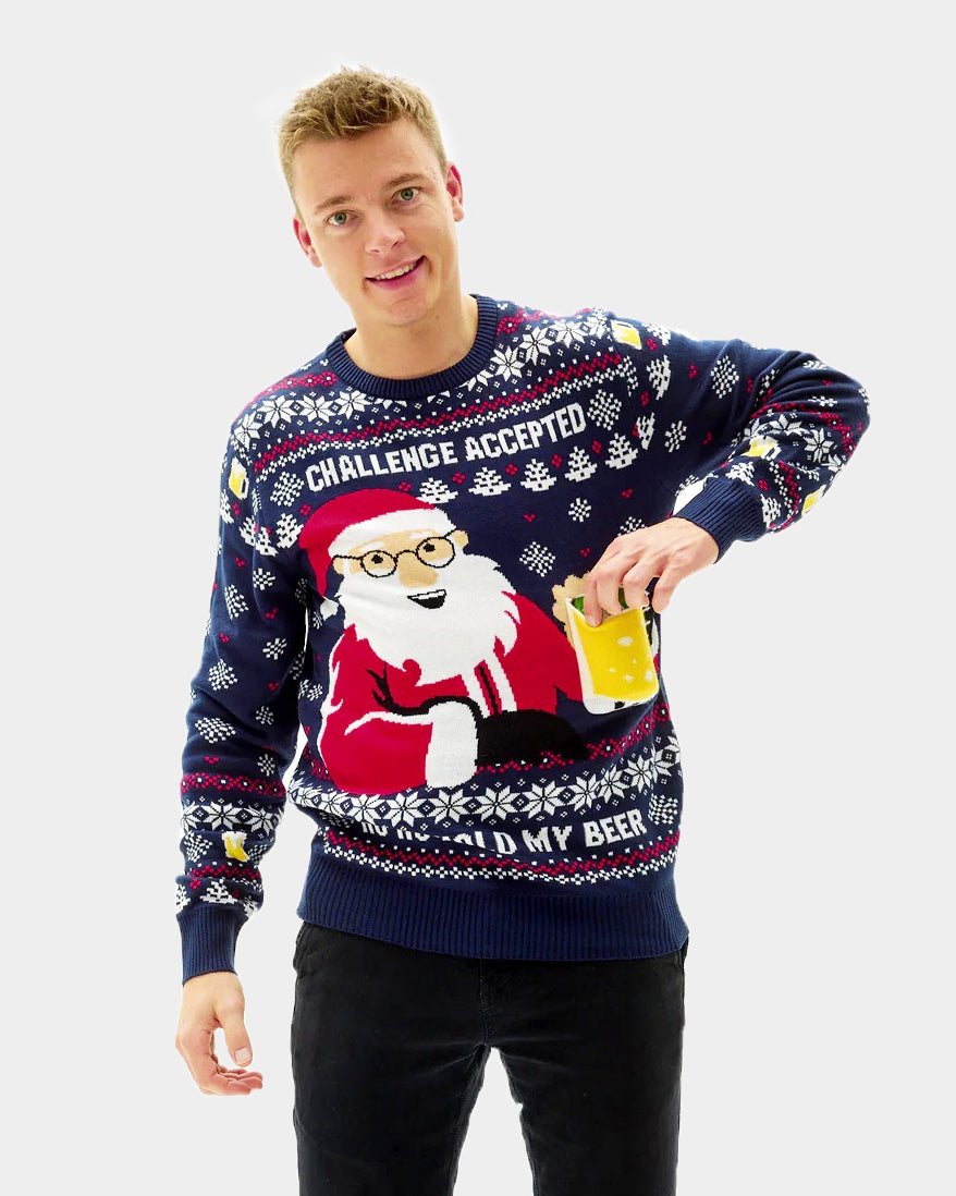 homem Camisola de Natal Beer Pocket 3D