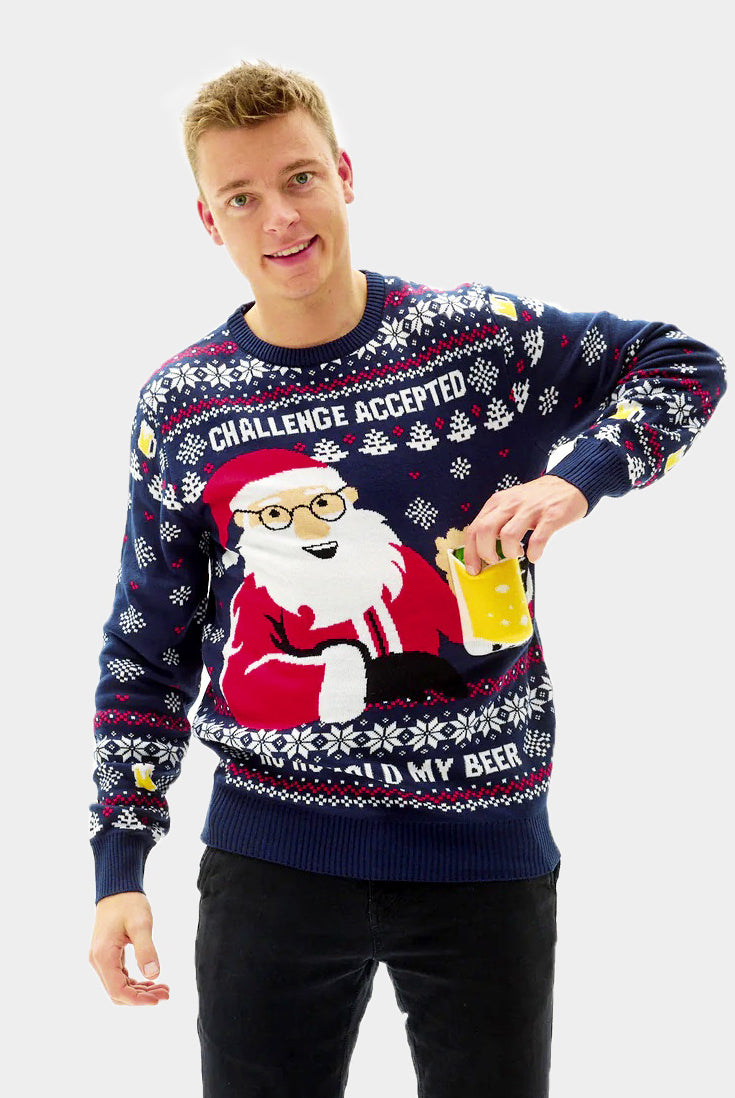 homem Camisola de Natal Beer Pocket 3D