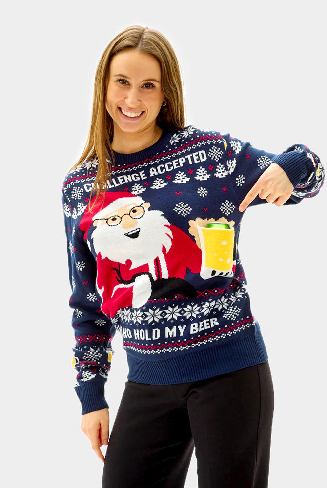 Camisola de Natal Beer Pocket 3D mulher