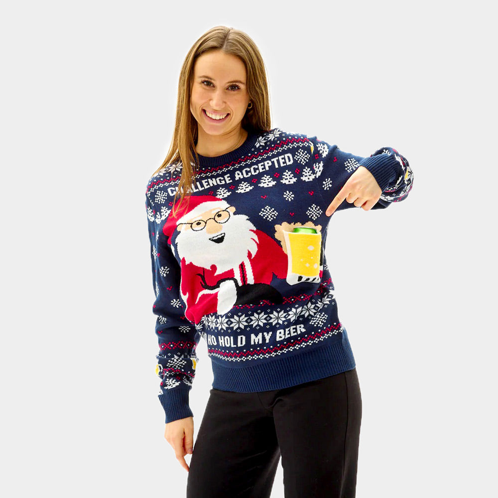 Camisola de Natal Beer Pocket 3D mulher