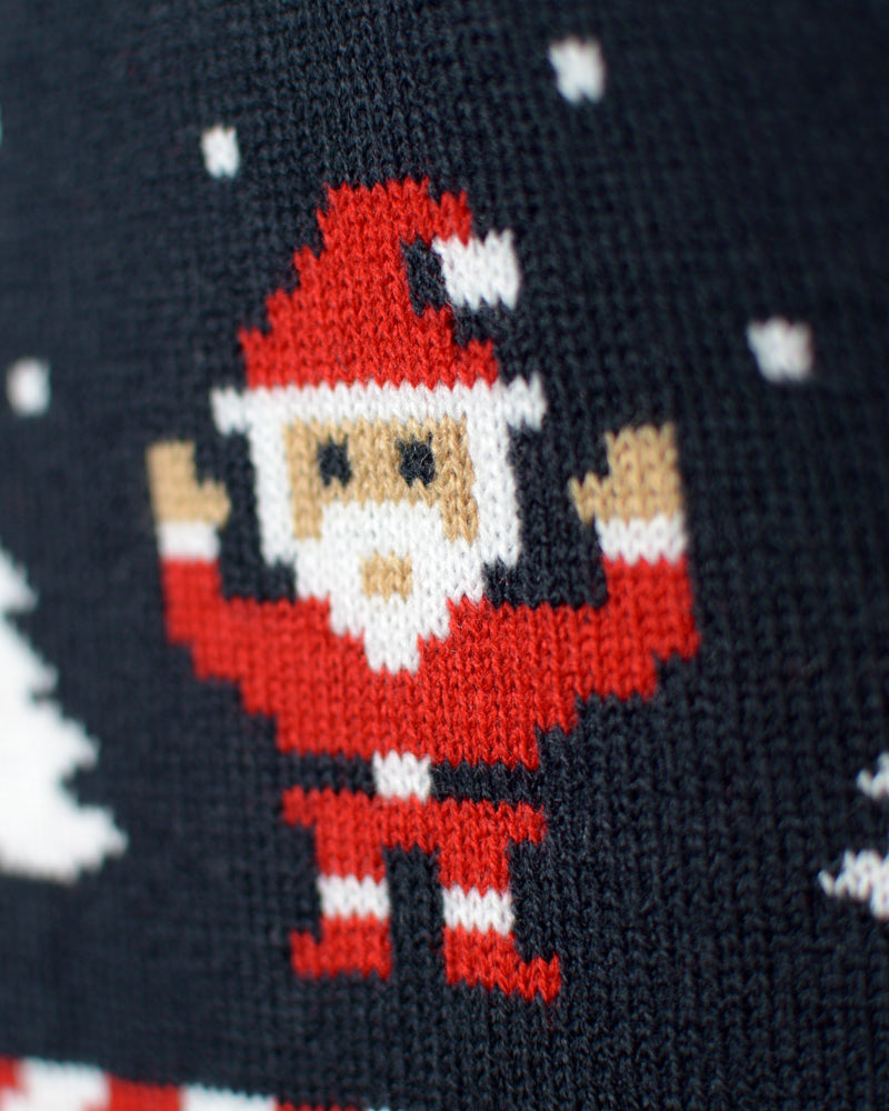 Azul Camisola de Natal Cardigã para Homem com Estrelas Polares