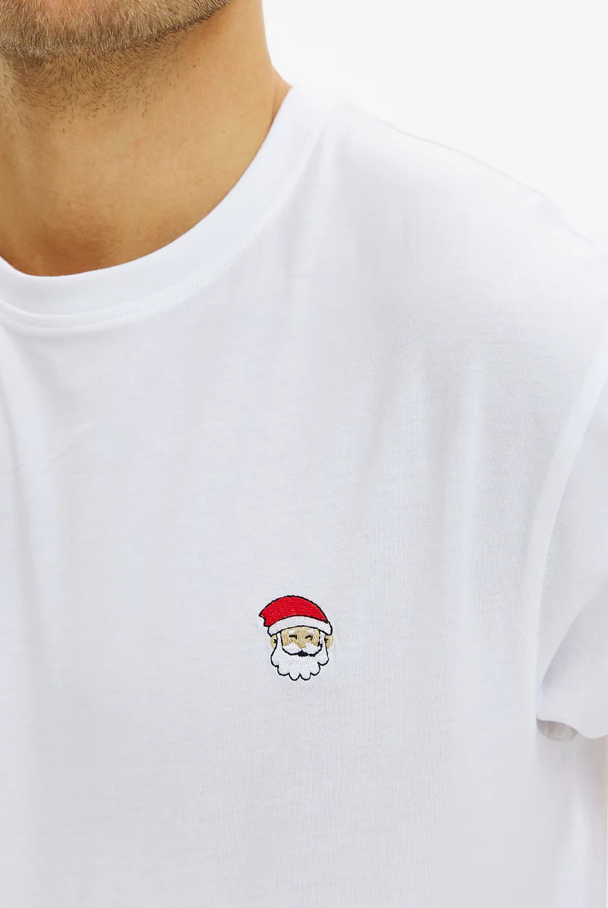 Branca T-shirt de Natal para Hommem Pai Natal