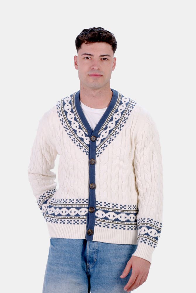 Camisola para Casal Cardigã em Algodão Orgânico Cottage Homem
