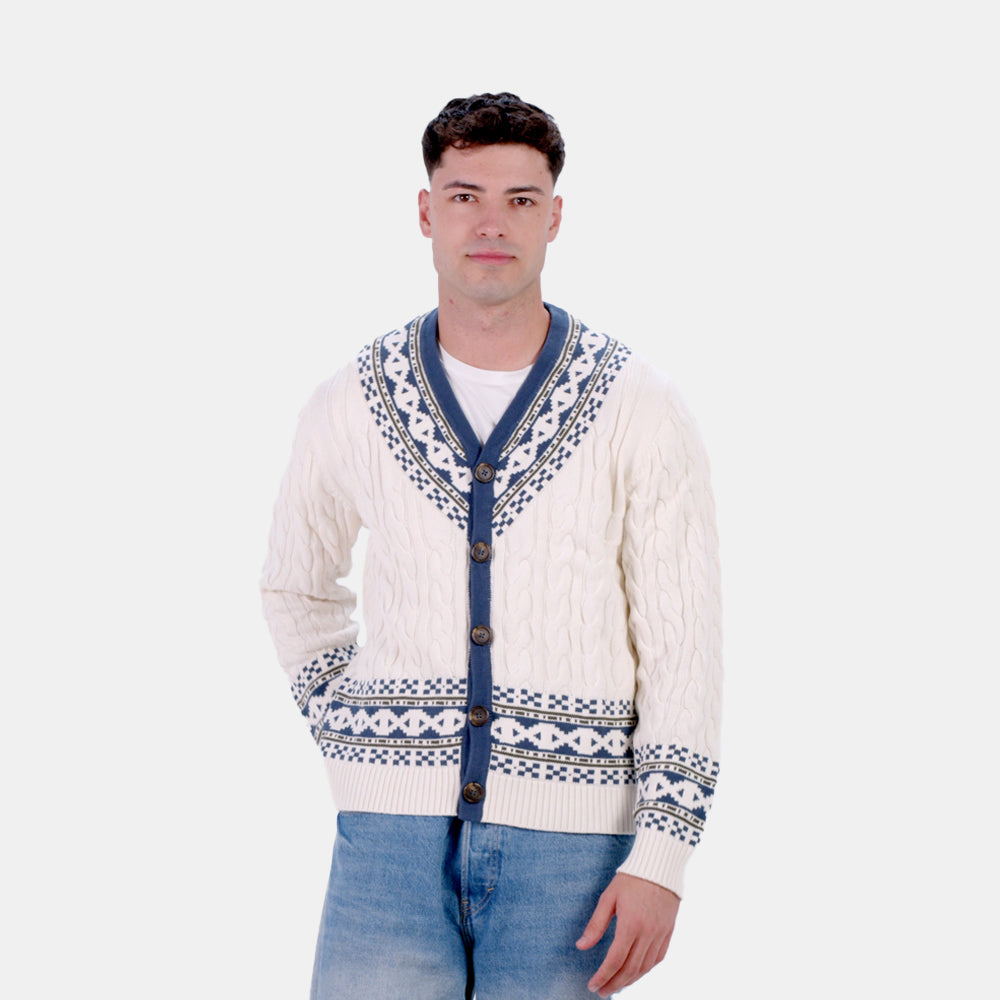 Camisola para Casal Cardigã em Algodão Orgânico Cottage Homem