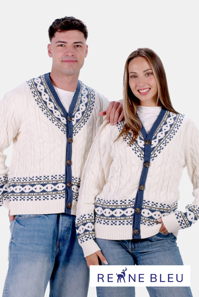 Camisola para Casal Cardigã em Algodão Orgânico Cottage
