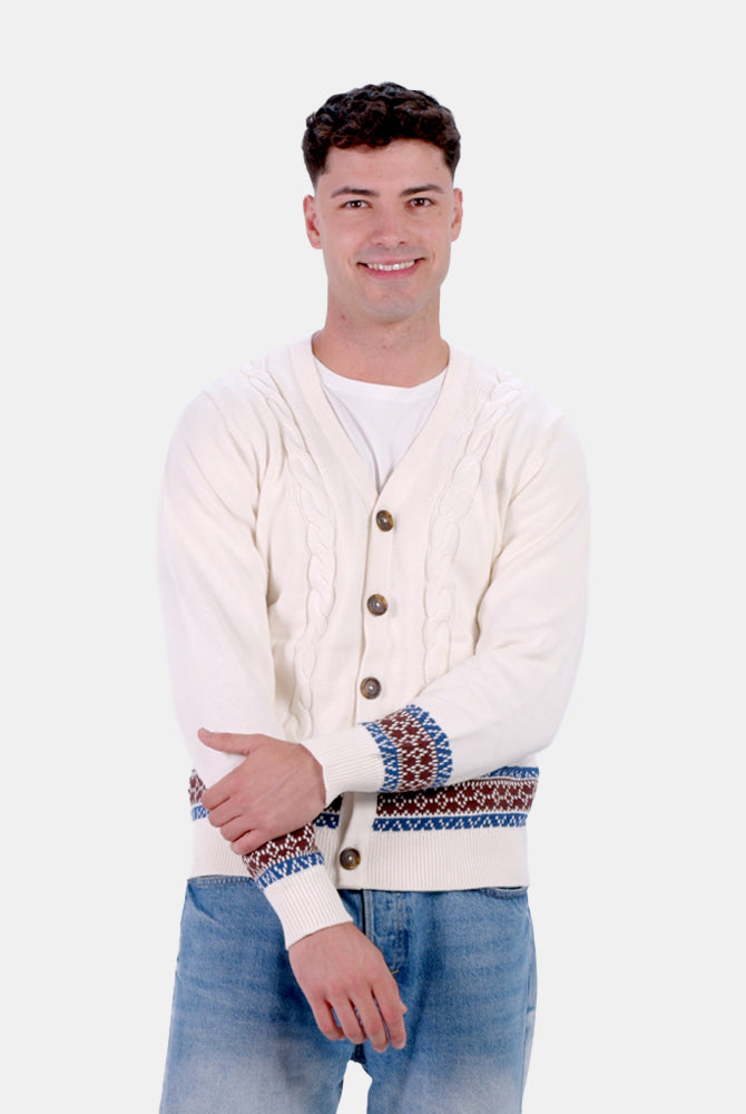 Camisola para Casal Cardigã em Algodão Orgânico Renne Homem
