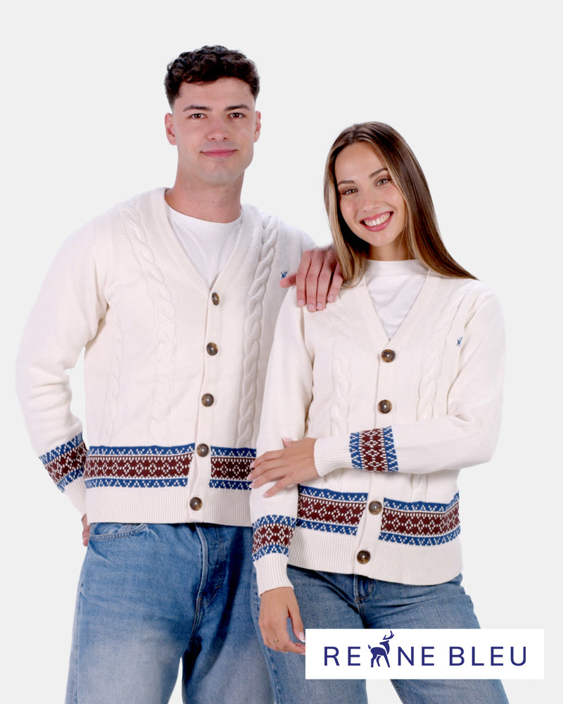 Camisola para Casal Cardigã em Algodão Orgânico Renne