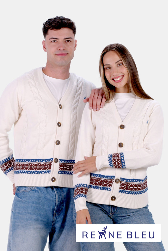 Camisola para Casal Cardigã em Algodão Orgânico Renne