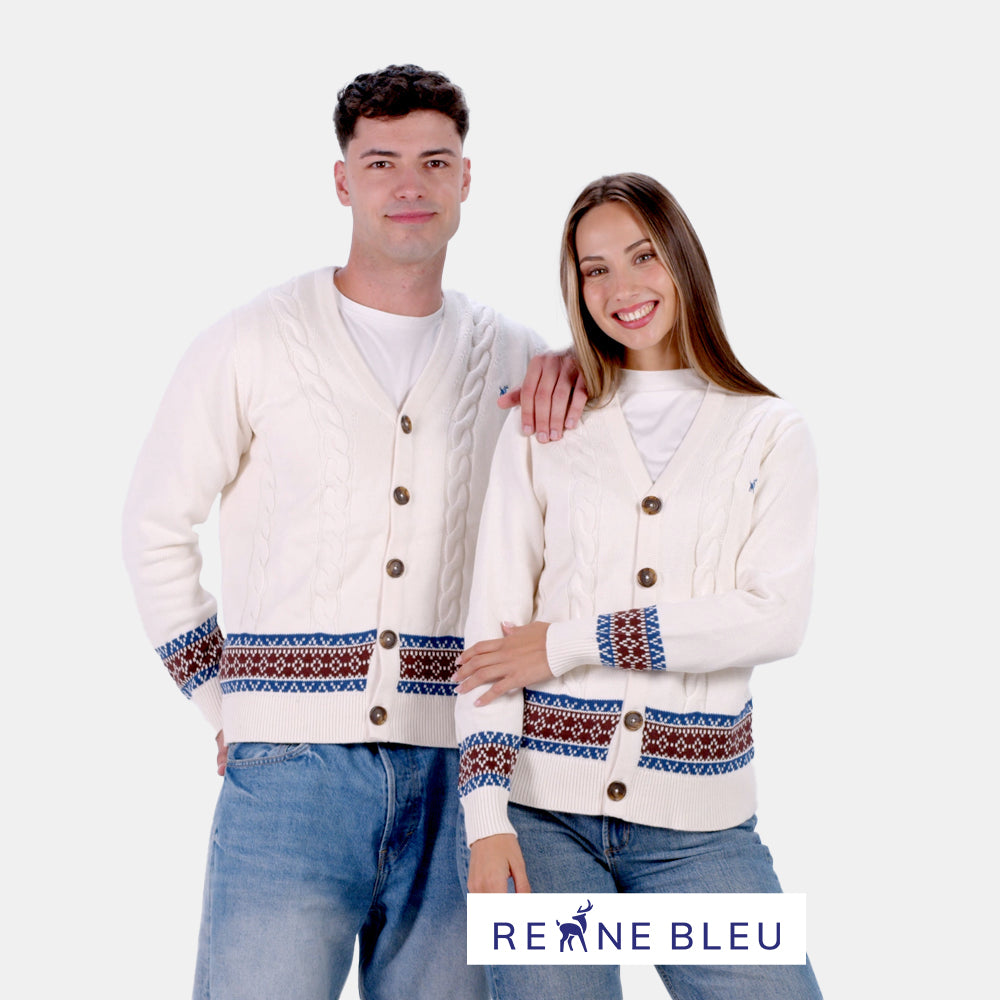 Camisola para Casal Cardigã em Algodão Orgânico Renne