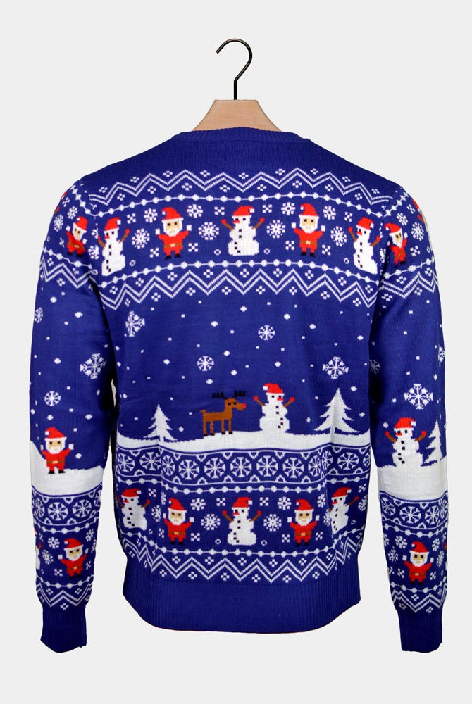 Camisola de Natal Casal Azul Let It Snow
