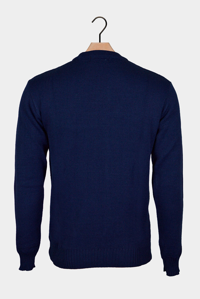Camisola de Natal Casal Azul Marinho Rena de Pai Natal