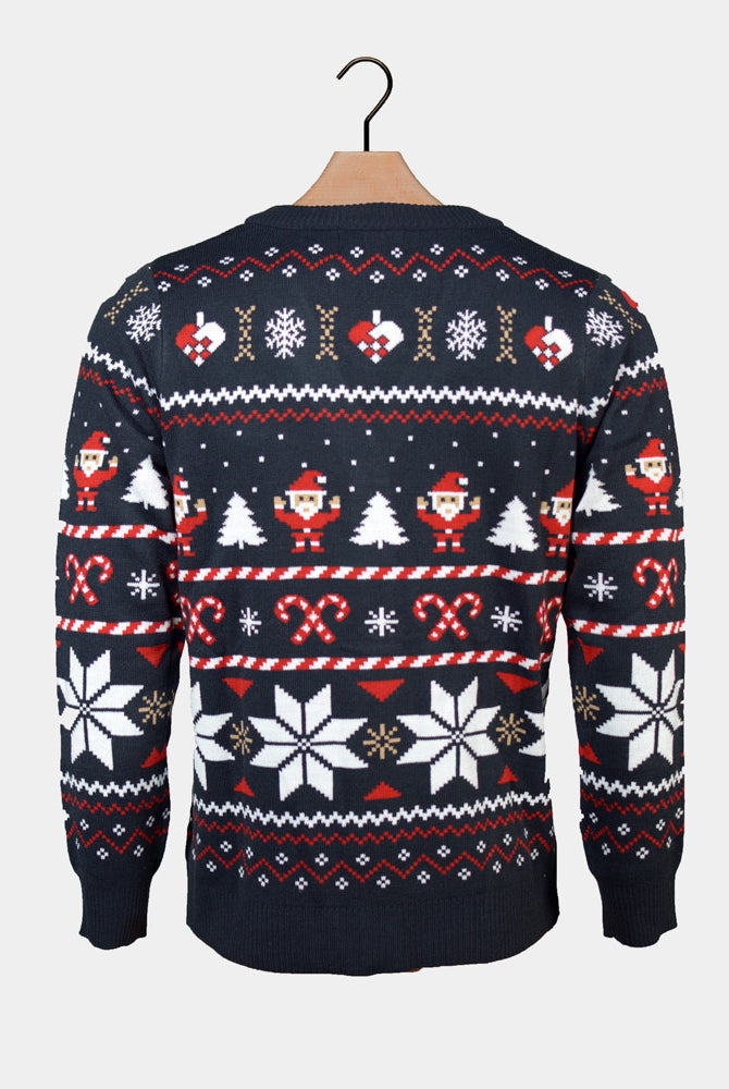 Camisola de Natal Cardigã para Casal Azul com Polares Estrelas