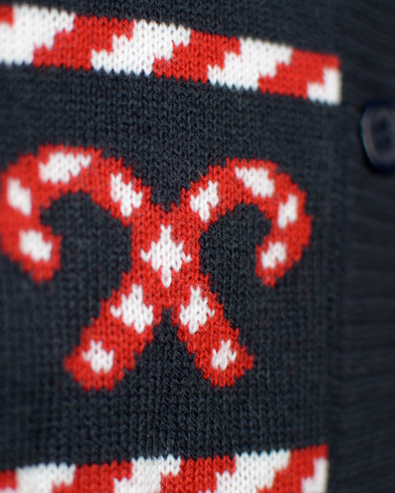 Camisola de Natal Cardigã para Homem com Estrelas Polares Azul