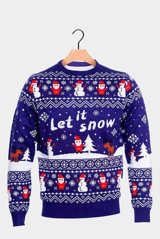 Let It Snow Camisola de Natal Casal Azul