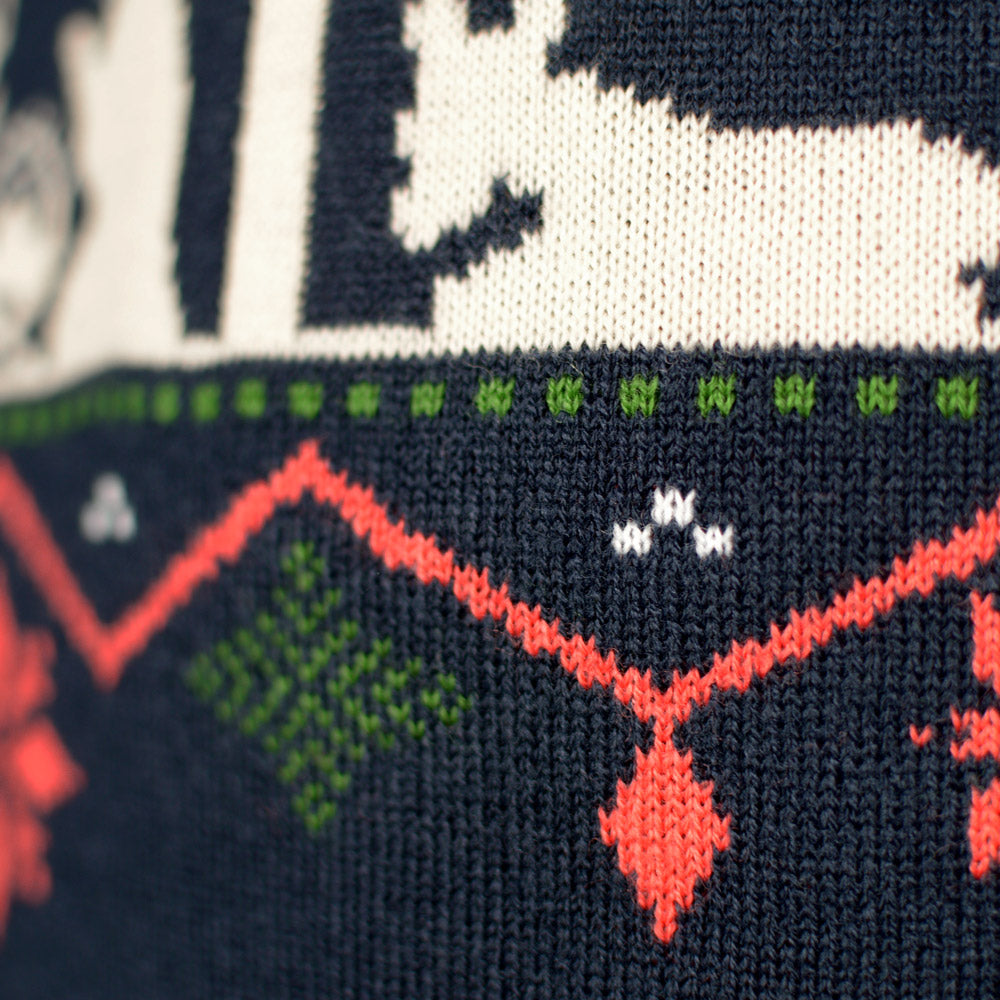 Camisola de Natal para Casal Azul Nativity