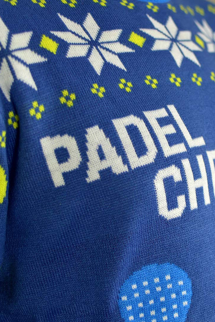 Camisola de Natal para Casal Azul Padel Christmas detalhe