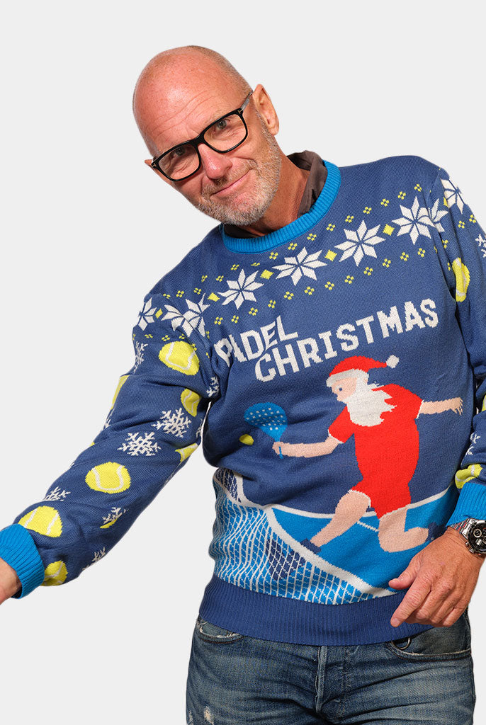 Camisola de Natal para Casal Azul Padel Christmas homem