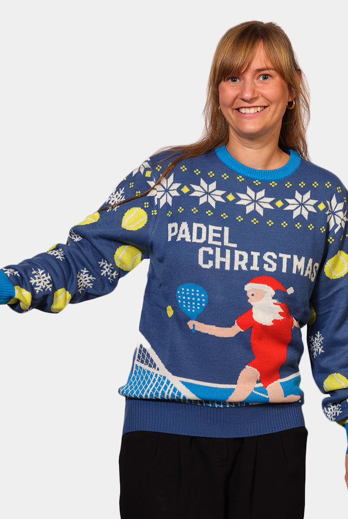 Camisola de Natal para Casal Azul Padel Christmas mulher