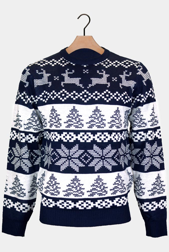 Camisola de Natal Casal Azul Pólo Norte
