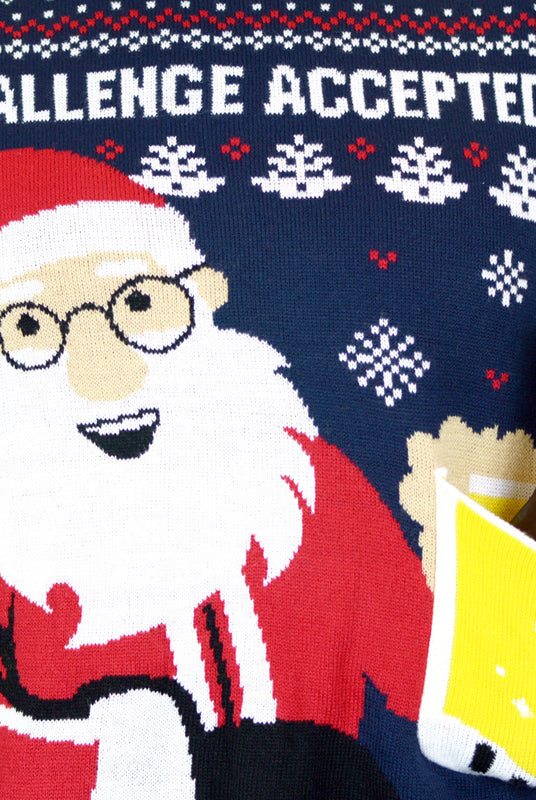 Camisola de Natal para Casal Beer Pocket 3D detalhe