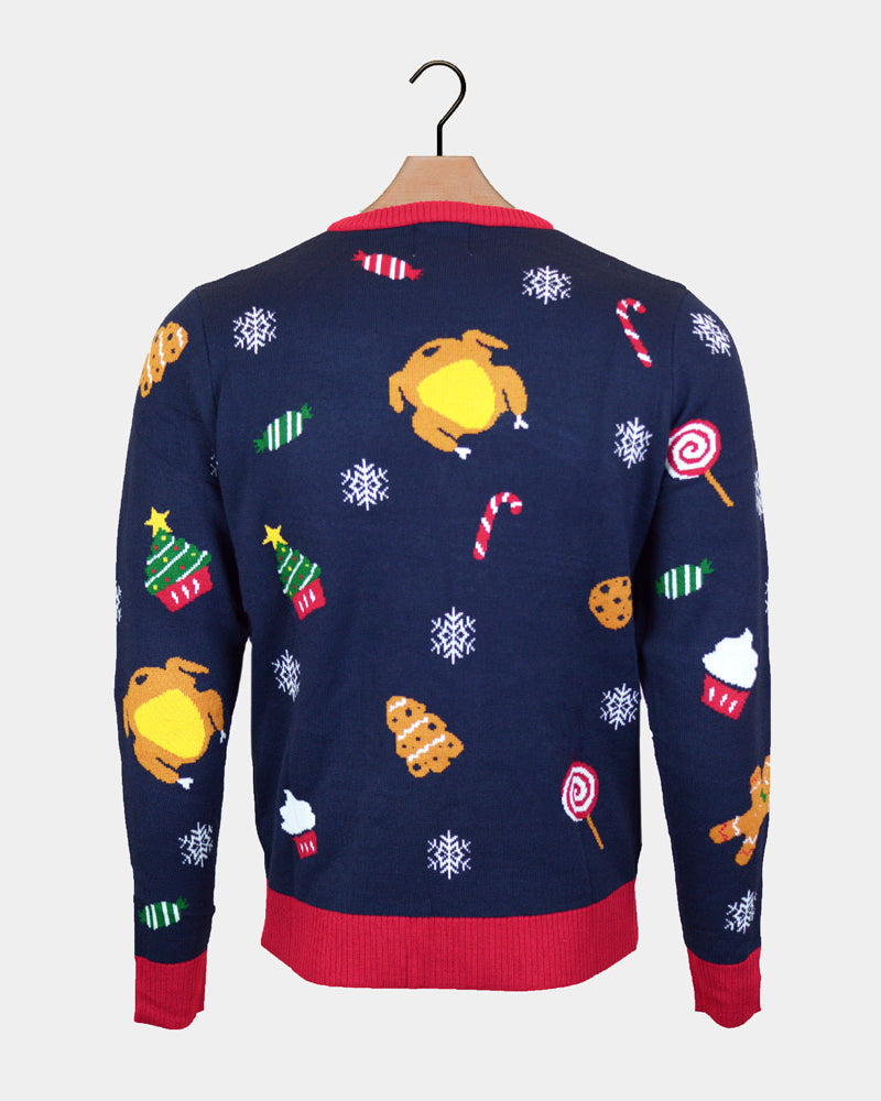 Christmas Food Camisola de Natal para Casal com Luzes LED