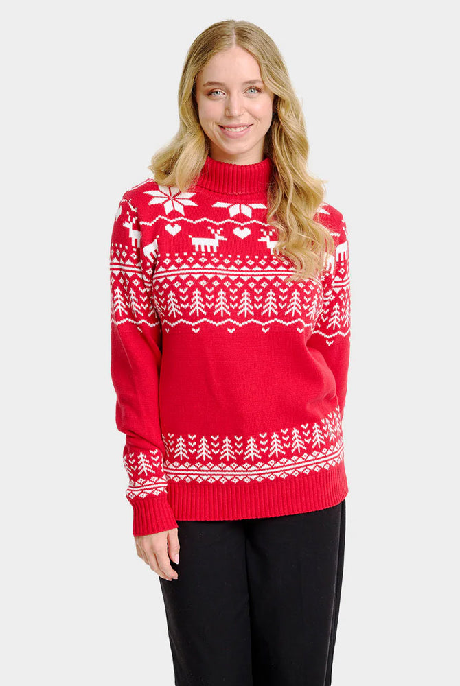 Camisola de Natal para Casal de Gola Alta em Algodão Orgânico Greenlandish Mulher