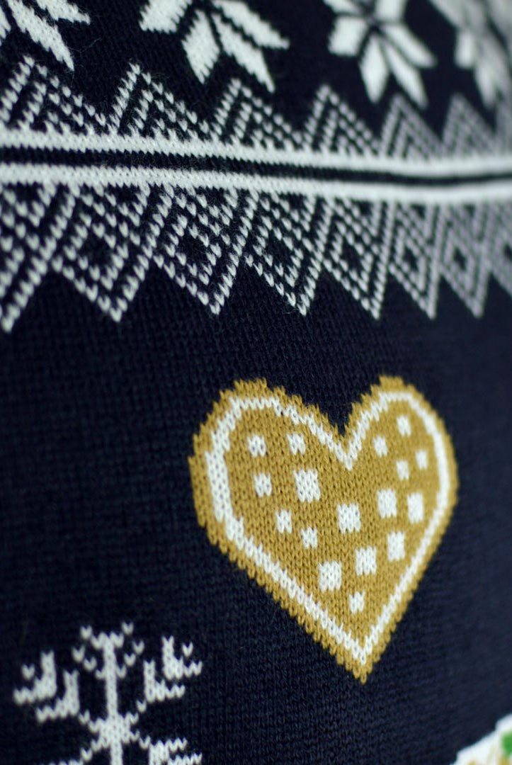 Camisola de Natal Casal com Luzes LED Casa Gingerbread