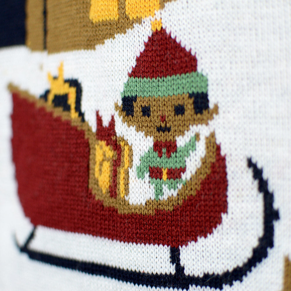 Camisola de Natal para Casal Merry Christmas Luzes LED Azul