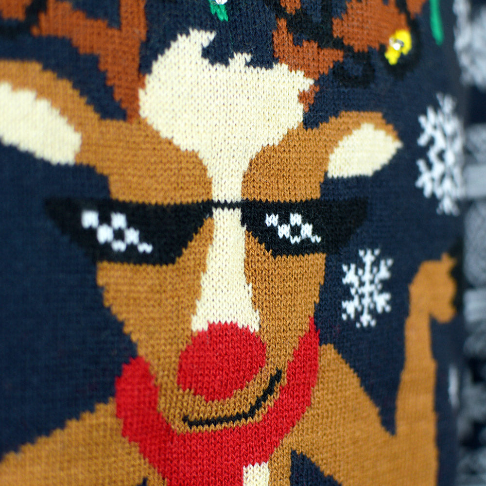 Camisola de Natal para Casal Luzes LED Jingle Bells