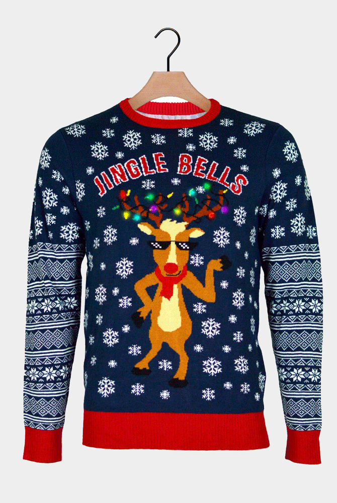 Camisola de Natal com Luzes LED Jingle Bells