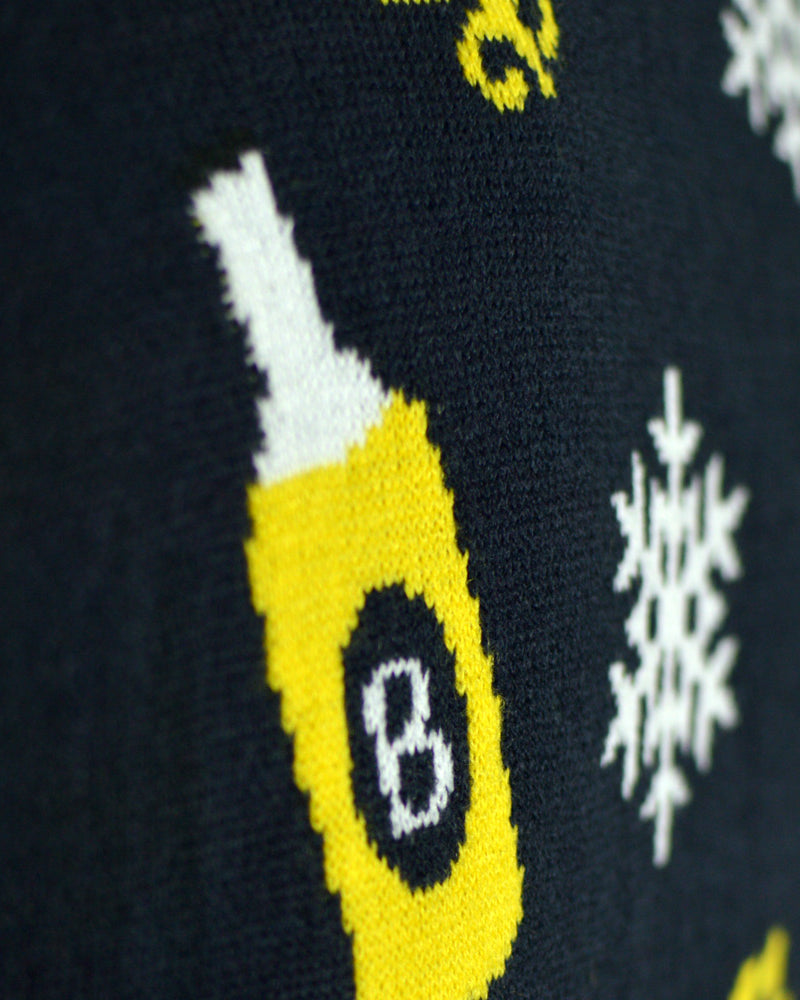 Camisola de Natal para Casal com Luzes LED Pai Natal Cerveja