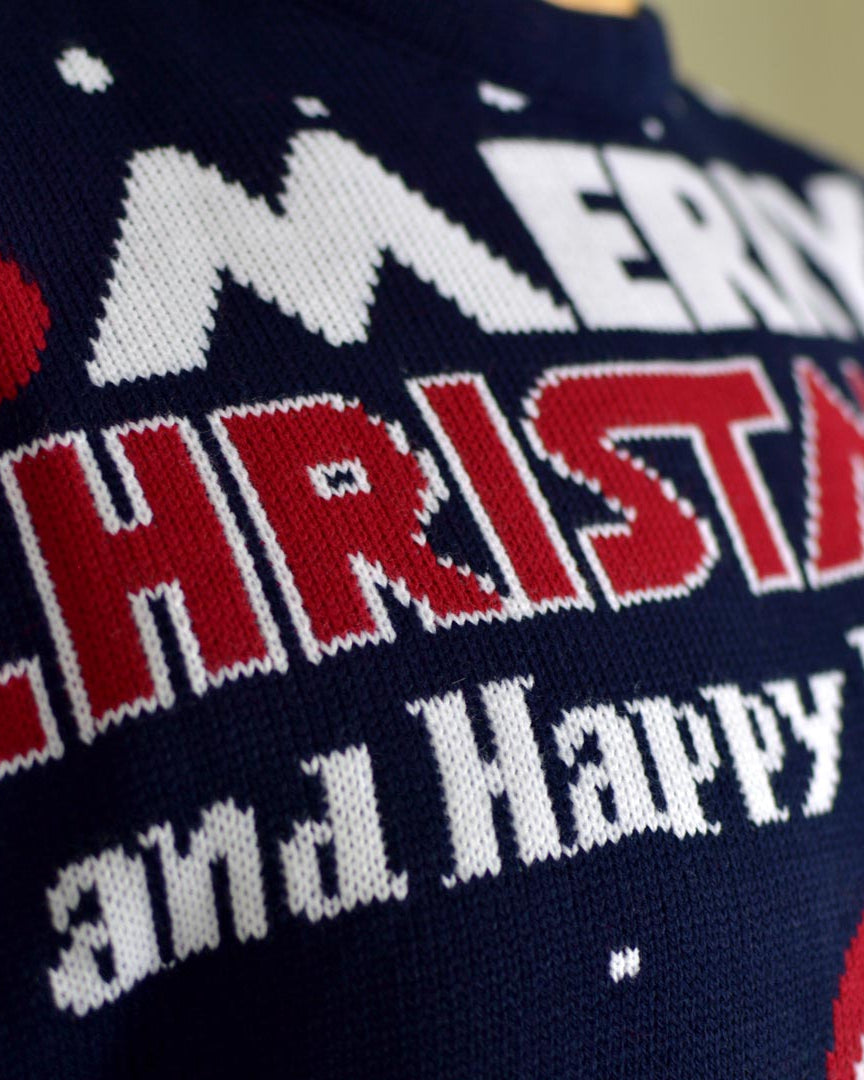 Camisola de Natal para Casal Merry Christmas and Happy New Year detalhe