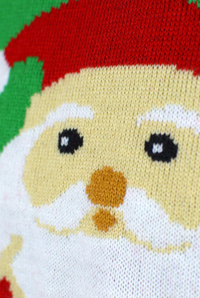 Camisola de Natal Pai Natal e Rena Cumprimentando