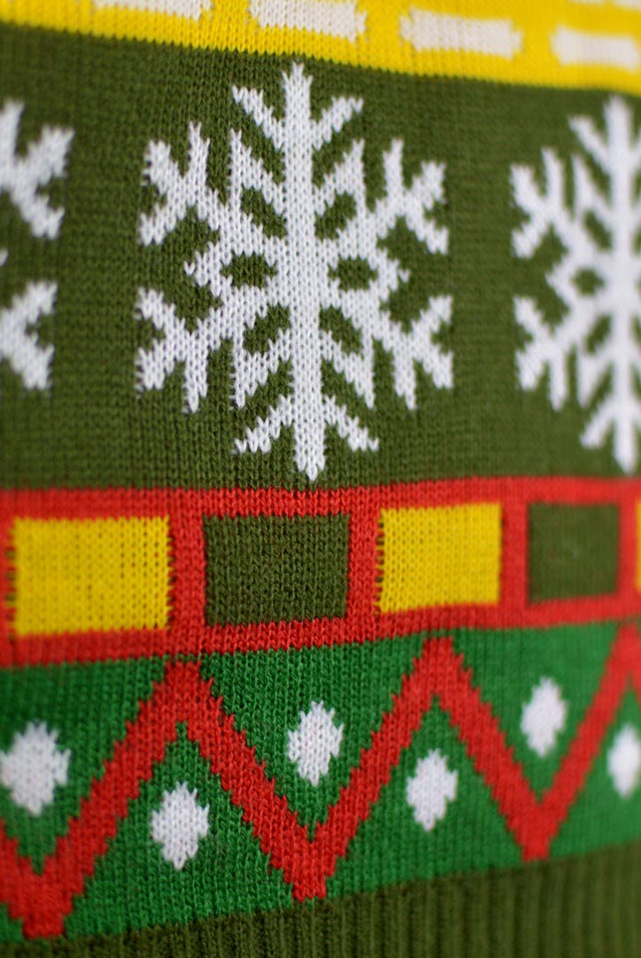 Camisola de Natal para Casal Verde Pai Natal e Presentes detalhe