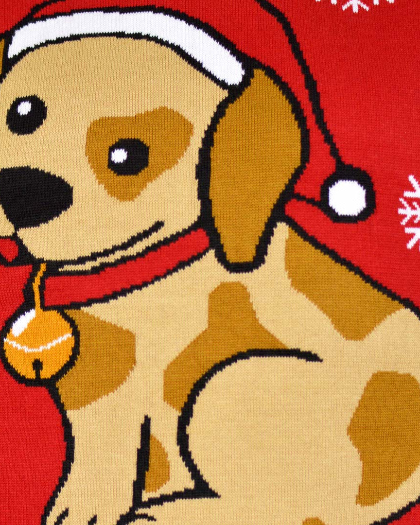 Camisola de Natal para Casal Vermelha Cachorrinho