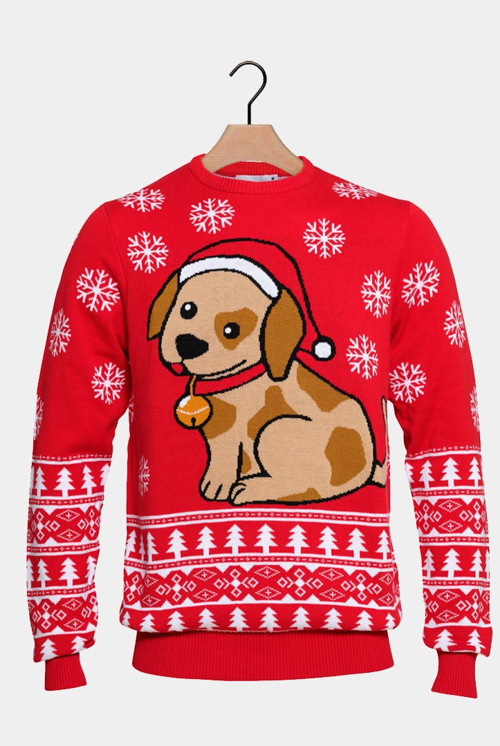Cachorrinho Camisola de Natal para Casal Vermelha