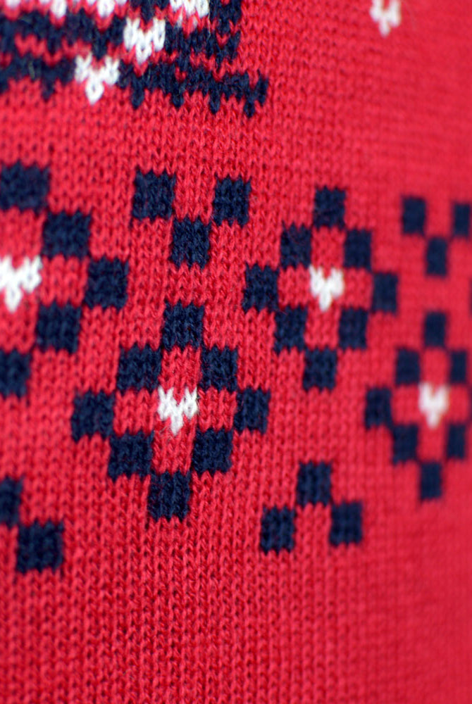 Camisola de Natal para Casal Vermelha Canadá detalhe