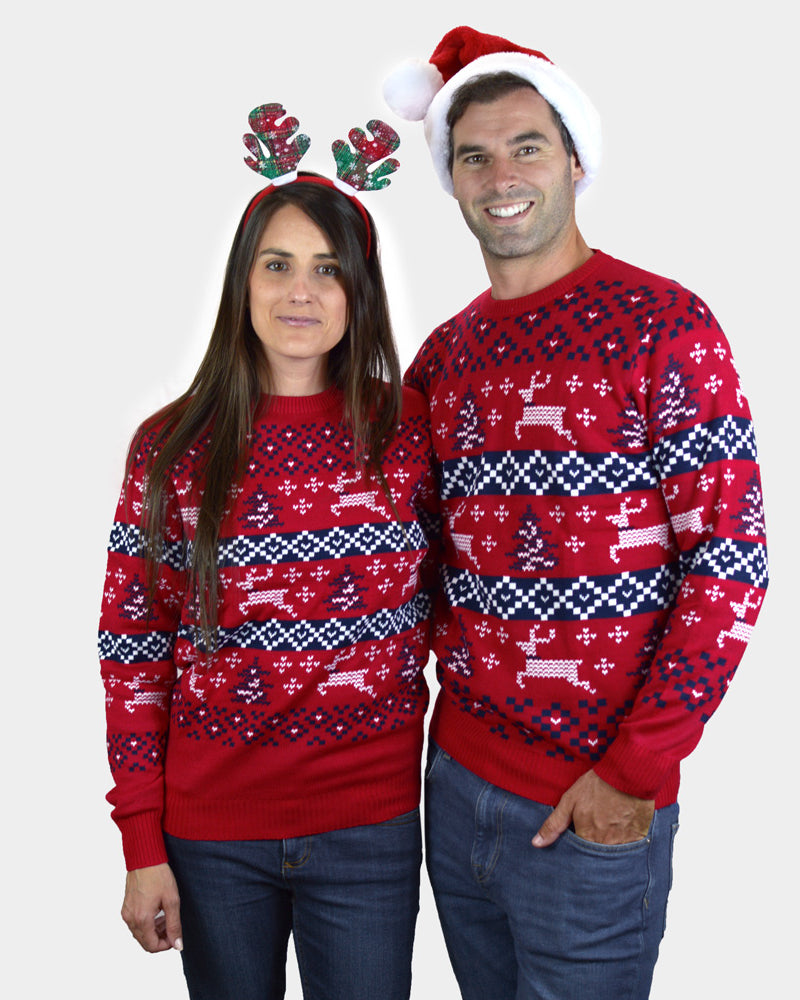 Camisola de Natal para Casal Vermelha Canadá