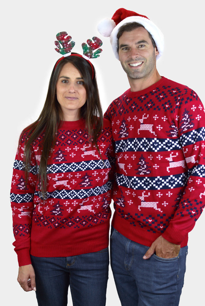 Camisola de Natal para Casal Vermelha Canadá