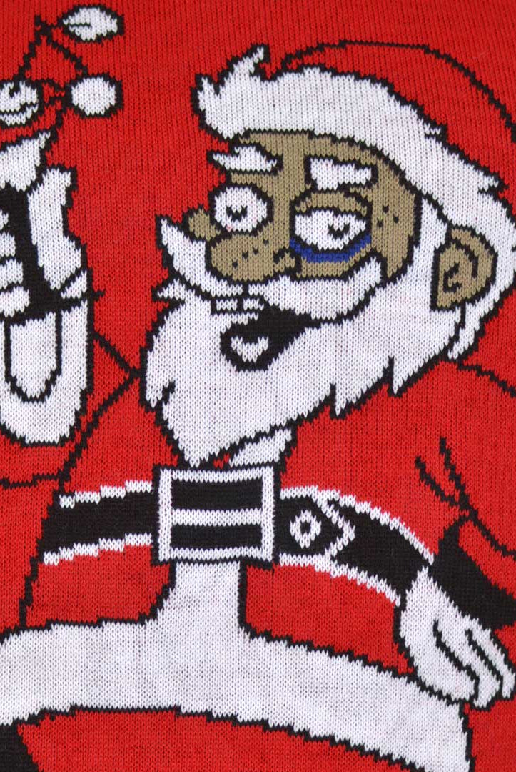 Camisola de Natal para Casal Vermelha Pai Natal com um Martini detalhe