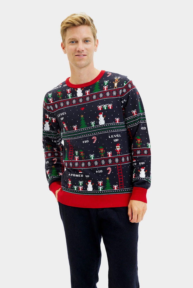 Camisola de Natal para Casal Vintage Gaming Homem