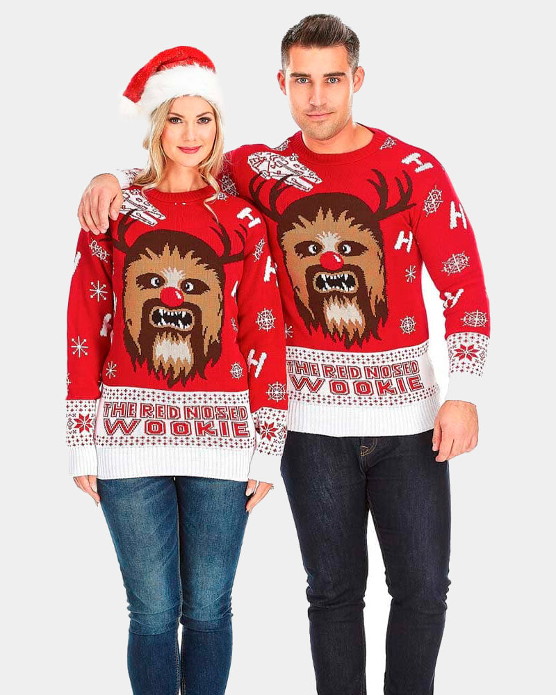 Camisola de Natal para Casal Wookiee