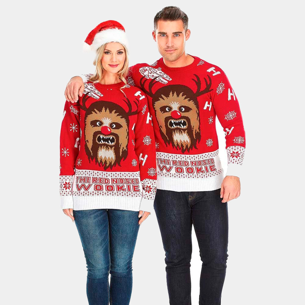Camisola de Natal para Casal Wookiee