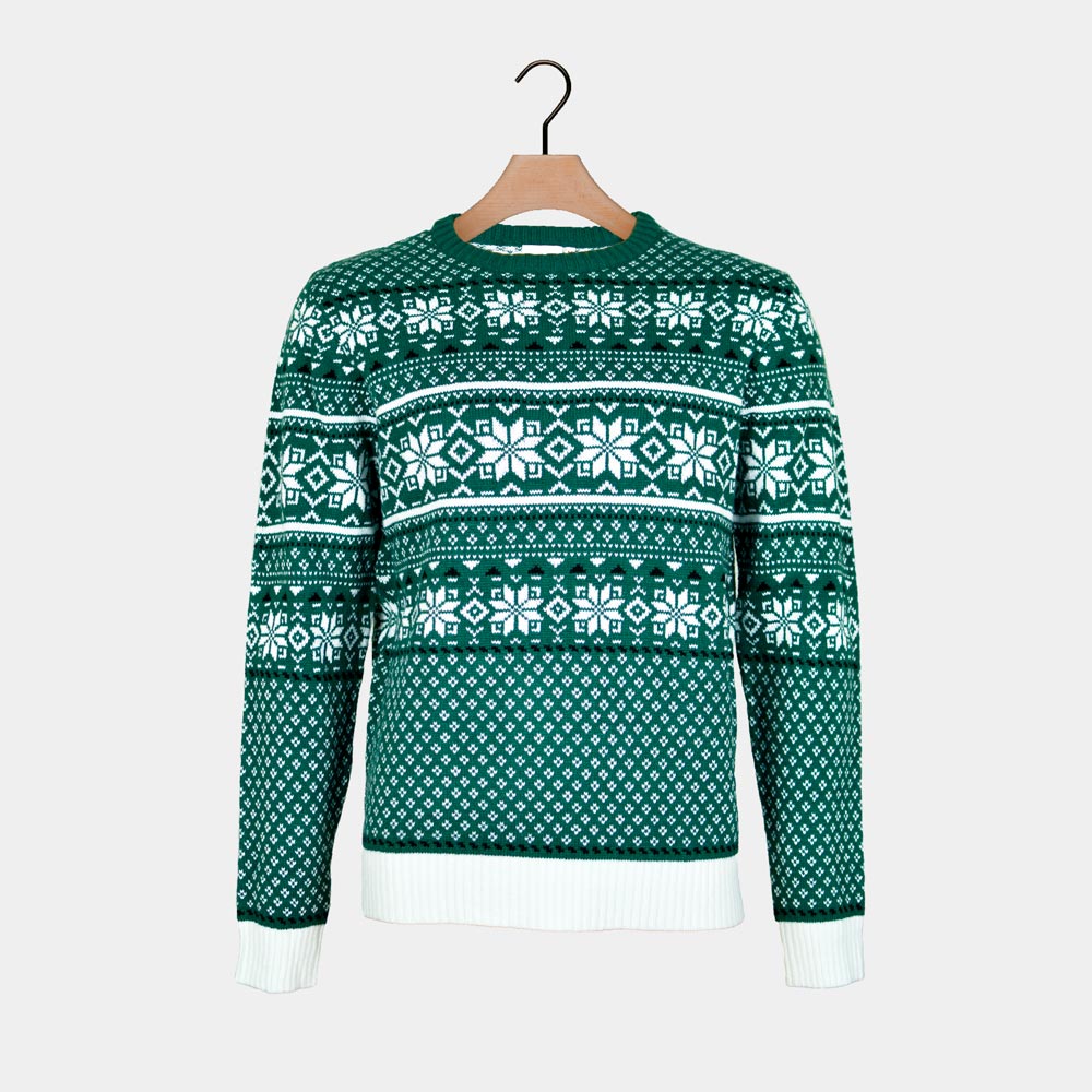 Camisola de Natal Homem Clássico Elegante Verde e Branca