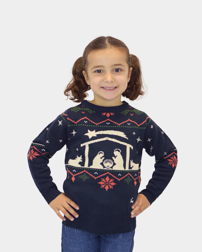 Camisola de Natal para Crianças Nativity Menina