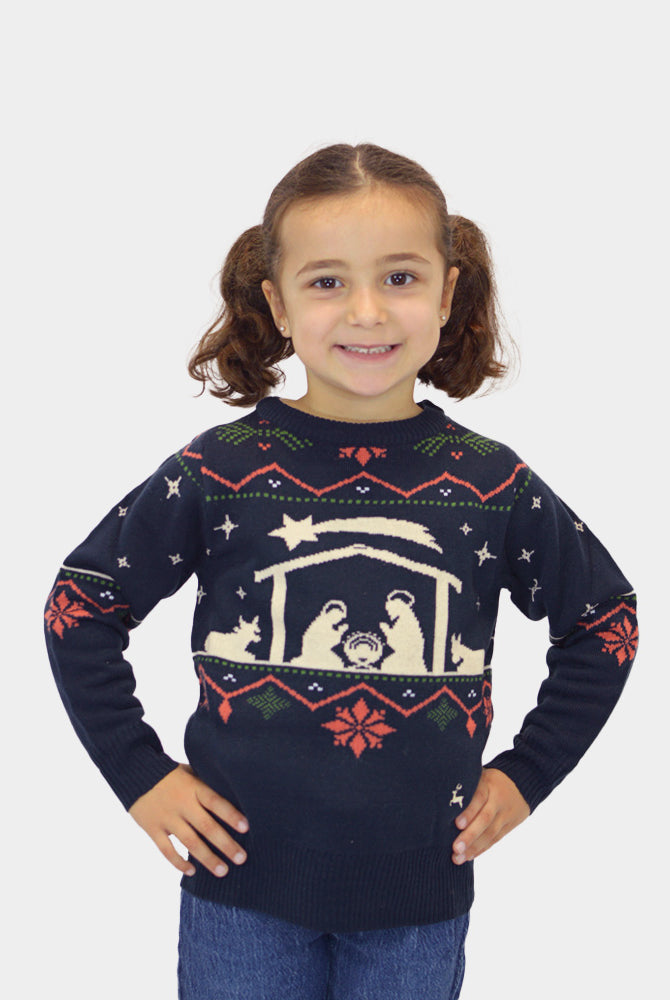 Camisola de Natal para Crianças Nativity Menina