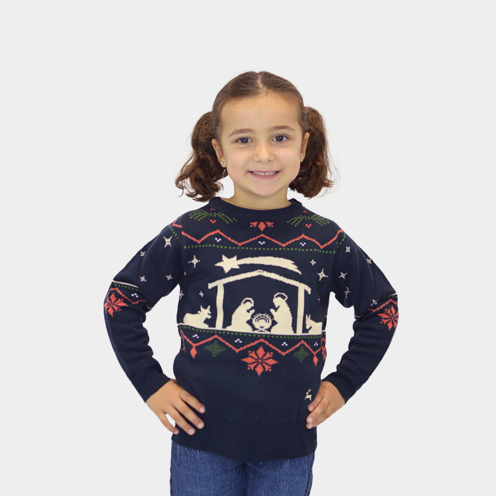 Camisola de Natal para Crianças Nativity Menina