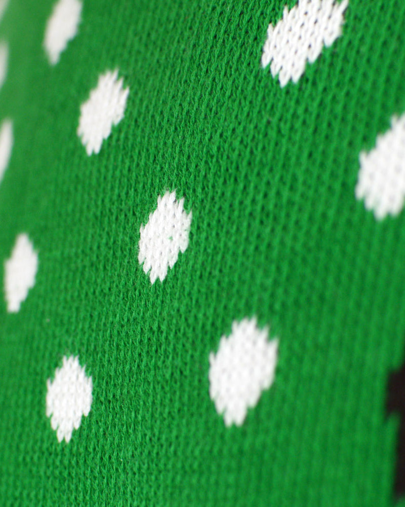 Camisola de Natal para Menina e Menino Verde Rena com Gorro 3D